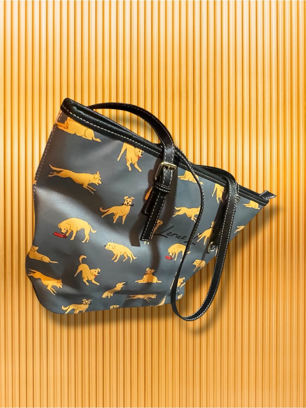 ✨ LerueL Golden Retriever Tote Bag | Cute Dog Mom Shoulder Handbag Blue 🐶 - Picture 8 of 15